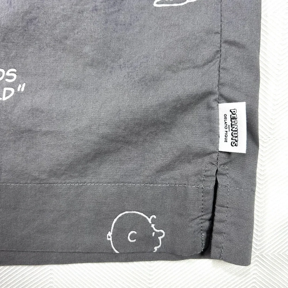 Gelato Pique Peanuts Snoopy Charlie Brown Shirt Gray Mens L PMFT212964